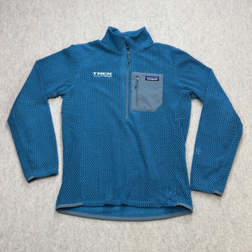 Patagonia R1 Air Zip Neck Mens Small Trek Bikes Blue Gorpcore Cycling Hiking